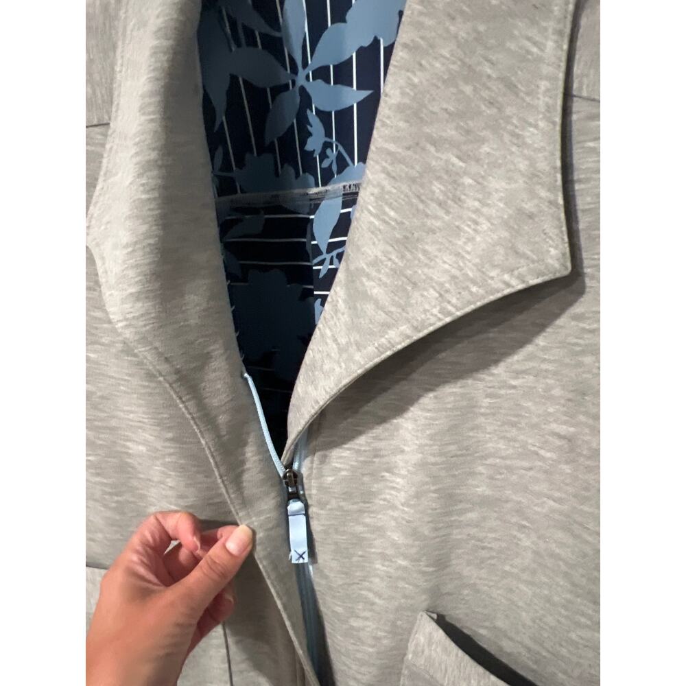 Anthropologie Saturday Sunday Gray Jersey Knit Zip Blazer Jacket Small KB374hang - Picture 3 of 5